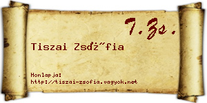 Tiszai Zsófia névjegykártya