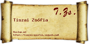 Tiszai Zsófia névjegykártya