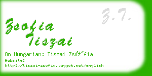 zsofia tiszai business card